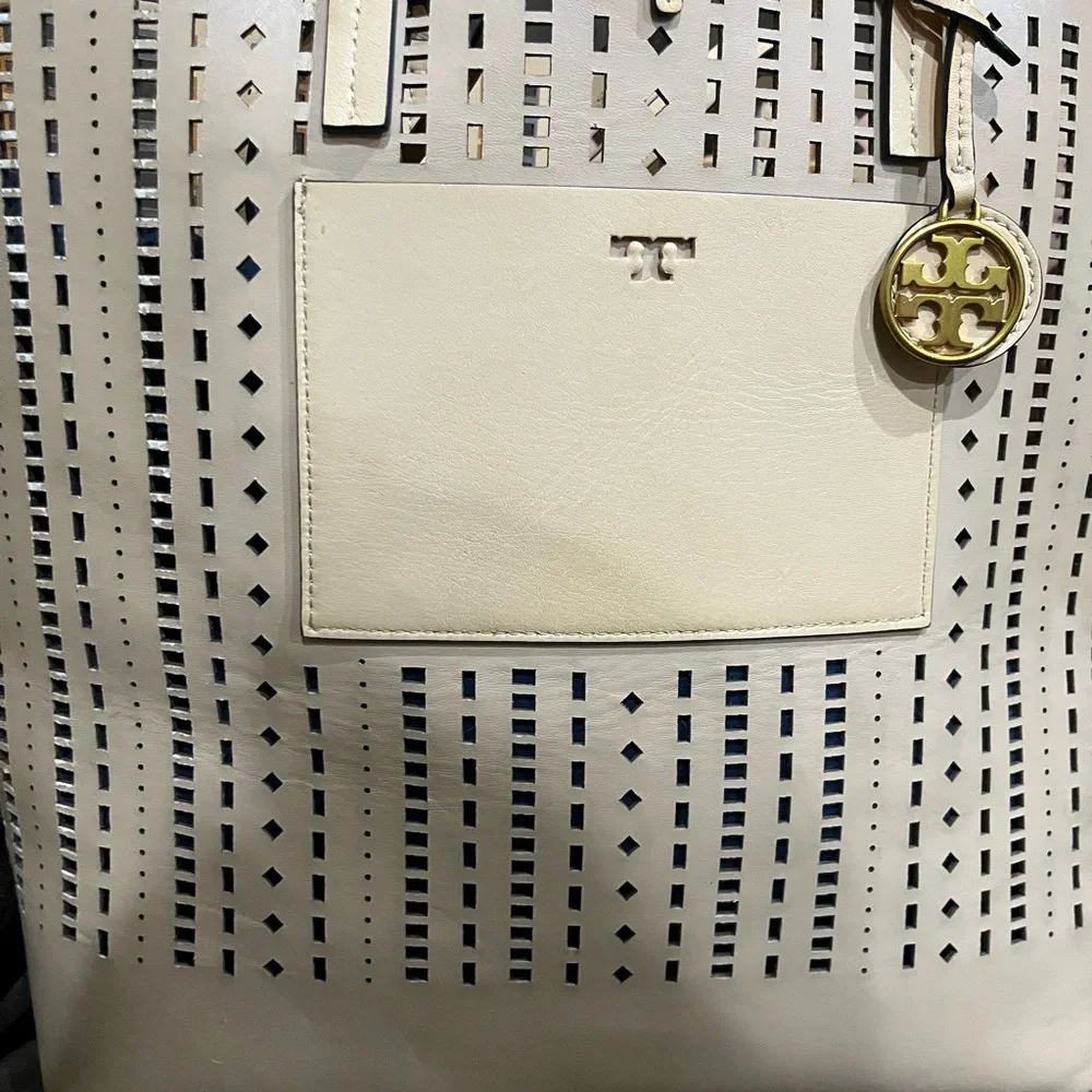 Stuff bundle - Tory Burch Cream Perforated Tote - Picture 9 of 16